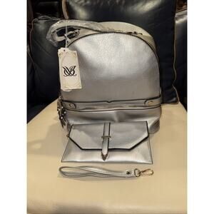 Fashion brand Silver Backpack With Wristlet And Band NWT